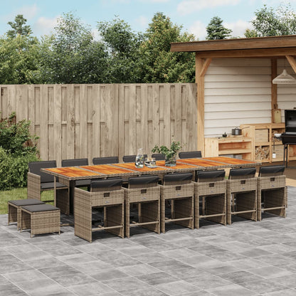 9-Delige Tuinset Met Kussens Poly Rattan