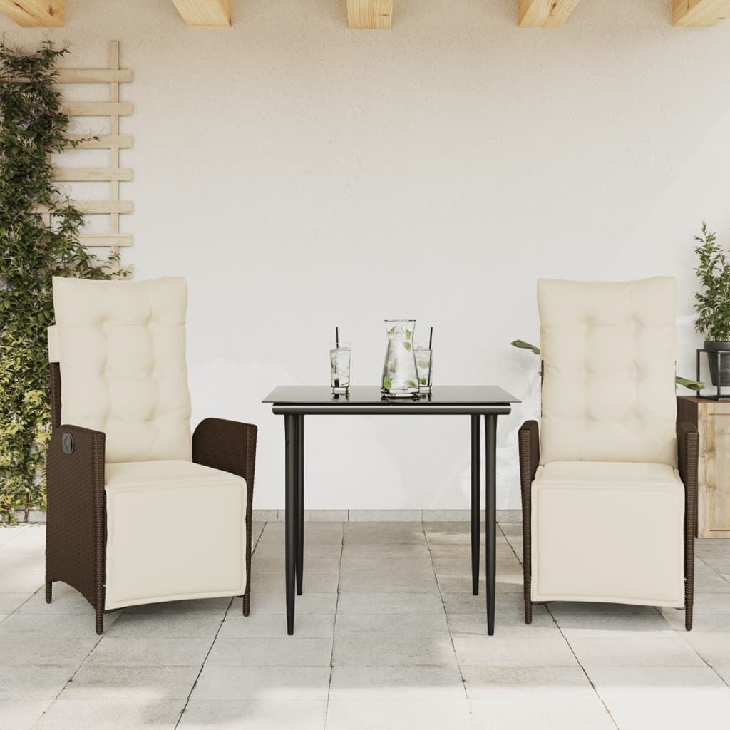 5-Delige Tuinset Met Kussens Poly Rattan Bruin