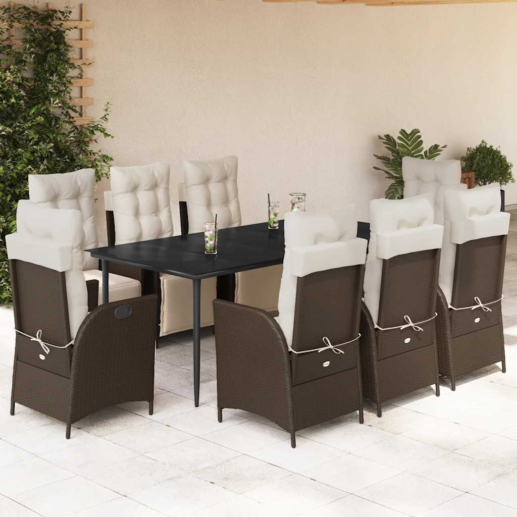 5-Delige Tuinset Met Kussens Poly Rattan Bruin