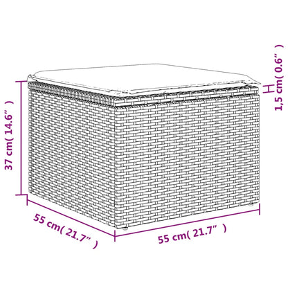 5-Delige Loungeset Met Kussens Poly Rattan
