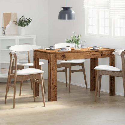 Eettafel 120X60X76 Cm Bewerkt Hout Kleurig