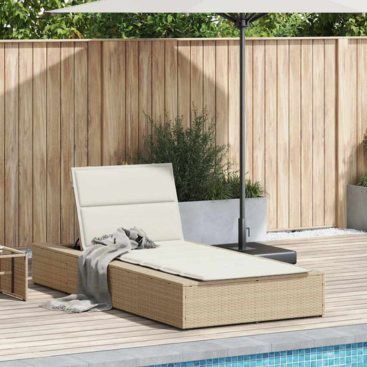 Ligbed Met Zwevend Kussen Poly Rattan