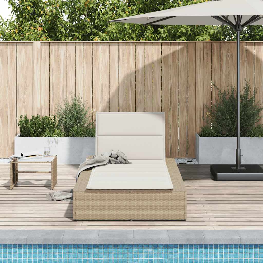 Ligbed Met Zwevend Kussen Poly Rattan