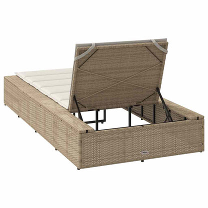 Ligbed Met Zwevend Kussen Poly Rattan