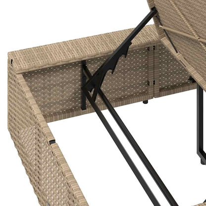 Ligbed Met Zwevend Kussen Poly Rattan