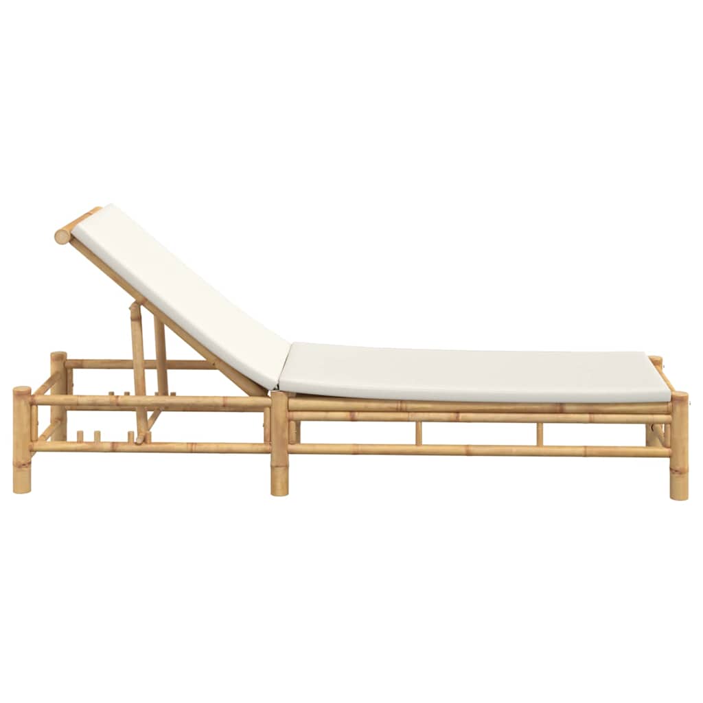 Ligstoel Met Kussens 55X199X30 Cm Bamboe