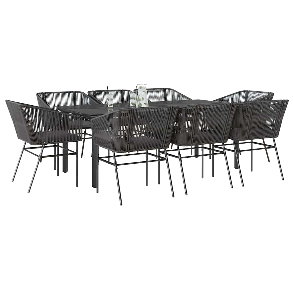 7-Delige Tuinset Met Kussens Poly Rattan Glas