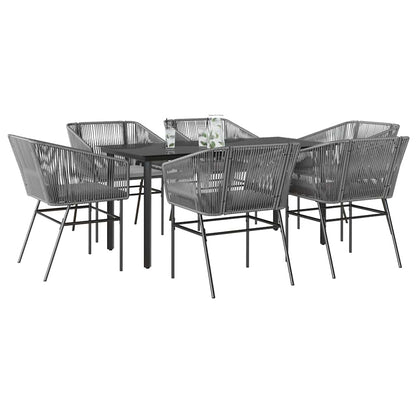 7-Delige Tuinset Met Kussens Poly Rattan Glas