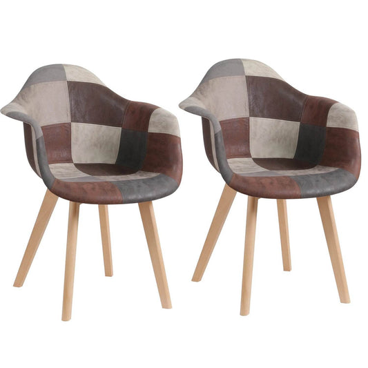 2Pcs/Set Nordic Modern Dining Chairs Patchwork - Novatrends