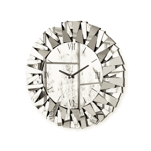 Große Wanduhr 3D verspiegelt