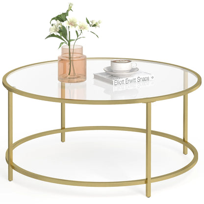 Glas Gold Couchtisch