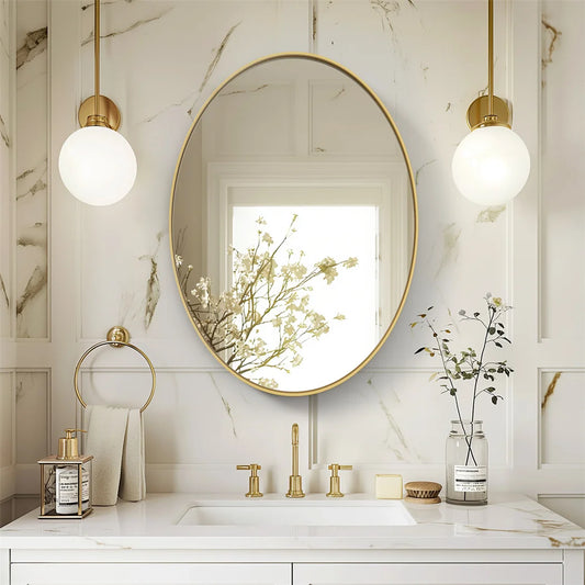 Gold Oval Wall Mirror