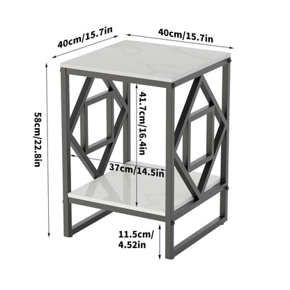 White Marble Top Side Table