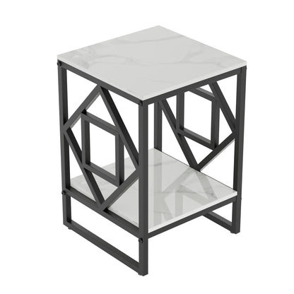 White Marble Top Side Table