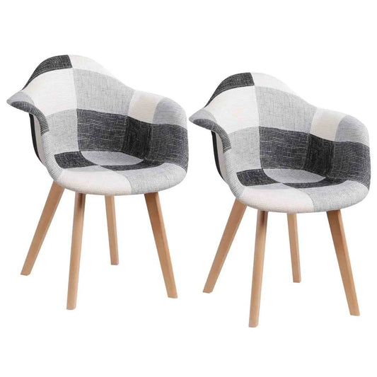 2Pcs/Set Nordic Modern Dining Chairs Patchwork - Novatrends