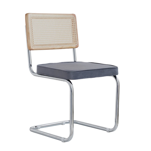 Juego de 2 sillas de comedor retro de terciopelo