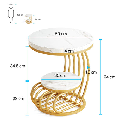 Tribesigns Gold Round Side Table