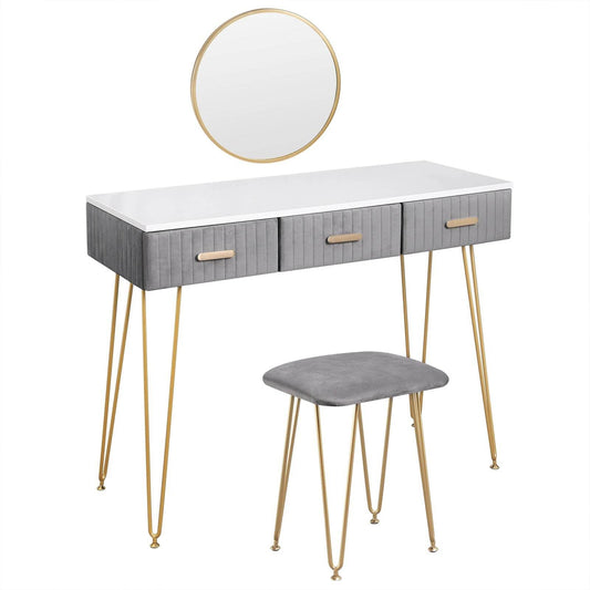 Modern Luxe Vanity Table with Mirror - Novatrends