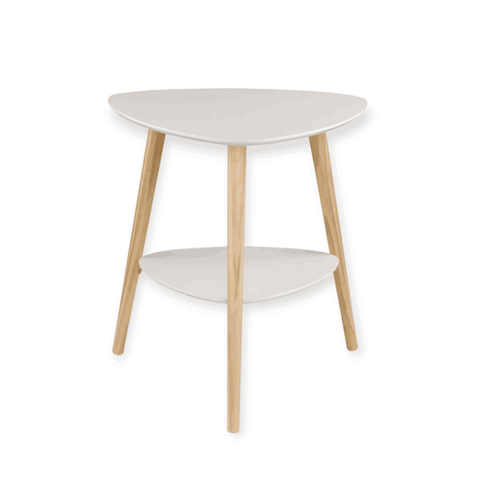 Wood Side Table – White & Natural Finish