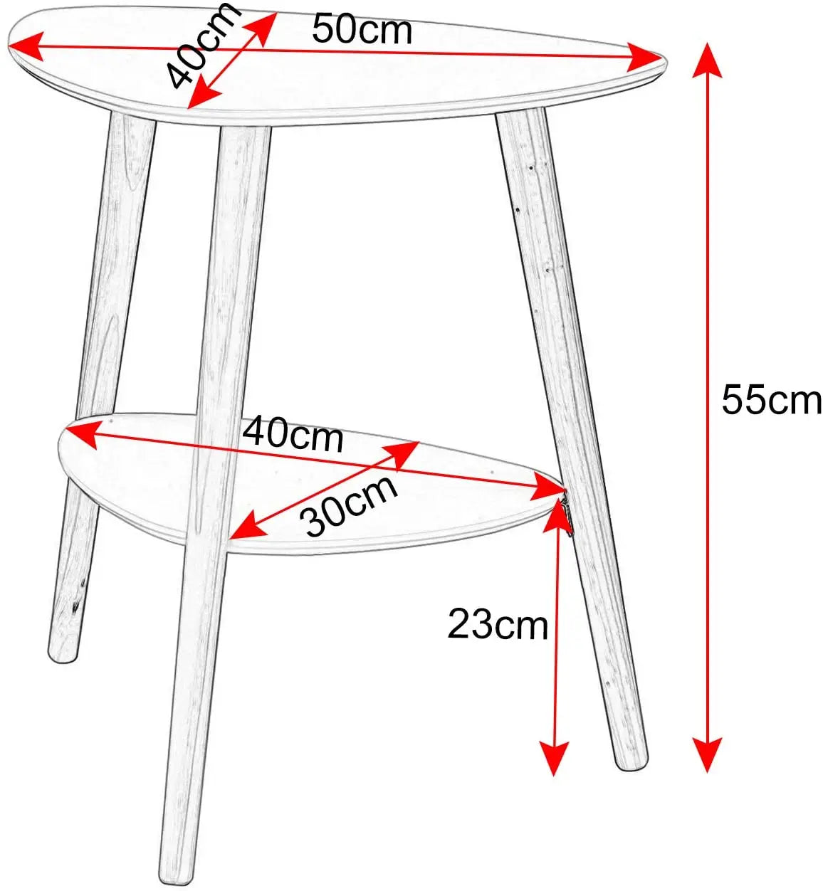 Wood Side Table – White & Natural Finish